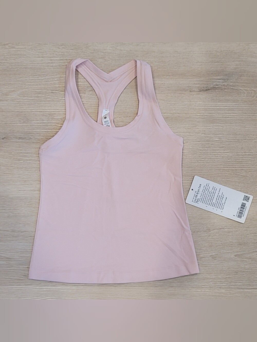 New Lululemon Cool RB Racerback Short Tank *Nulu Pink Mist PIMI Size 4